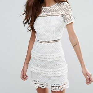 NWT Liquorish white Layered Lace Dress